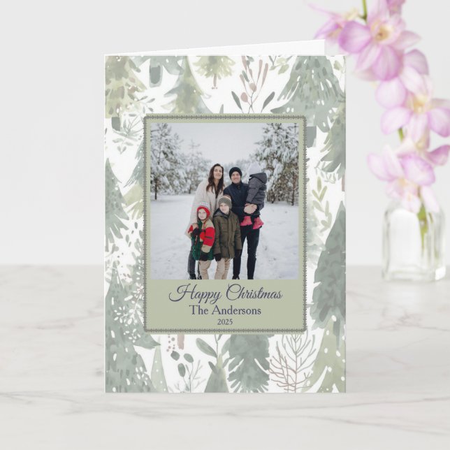 Jul Familjefoto Välkomstkort Kort (Orkide)