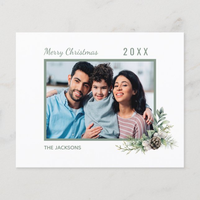 Jul familjefoto vit kotte modern budget flygblad (Framsidan)