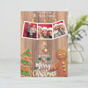 Jul Familjehälsning Platt Julkort