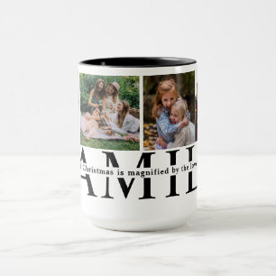 Jul Familjpresent 4-Foto Collage söt klassisk Mugg