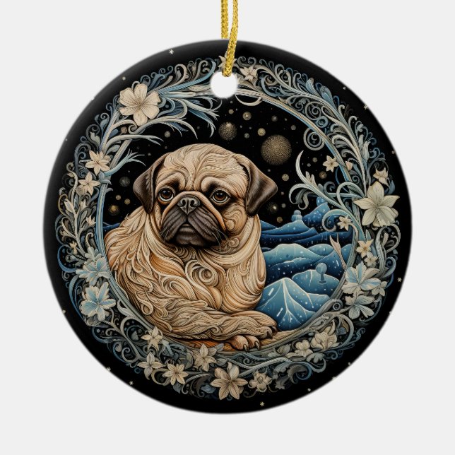 Jul Fantasy Pug Ornament (Framsidan)