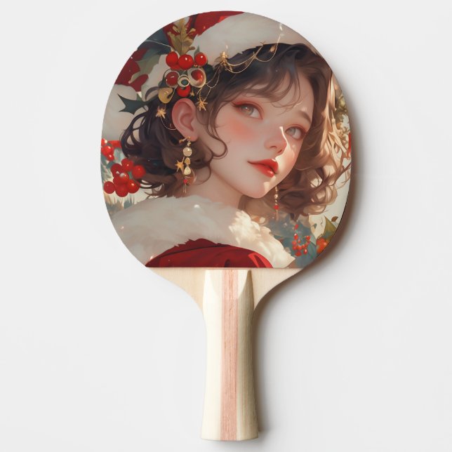 Jul Fantasy: Santa girl Ping Pong Paddle Pingisracket (Framsidan)