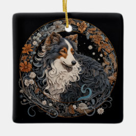 Jul Fantasy Sheltie Julgransprydnad Keramik