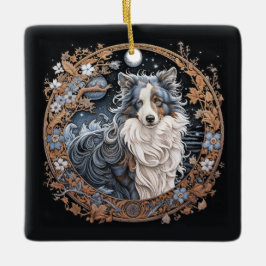 Jul Fantasy Sheltie Julgransprydnad Keramik