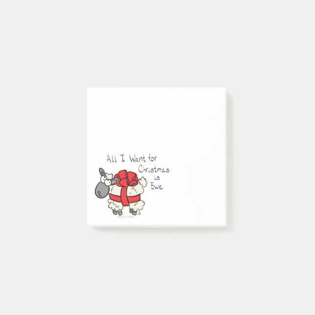 Jul får får barn tecknad film post-it block (Framsida)