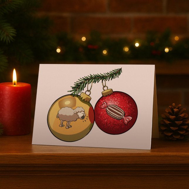 Jul får för BaaHumbugBaubles & godistecknad Helgkort (Skapare uppladdad)