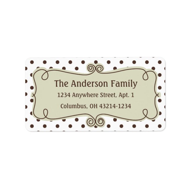 Jul Färg 9 Polka Punkt P6 Returadress Adressetikett (Framsidan)