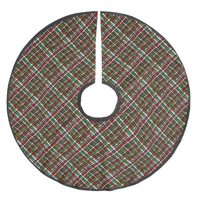 Jul Färg Diagonal Woven Graphical Burlap Julgransmatta Borstad Polyester (Framsidan)