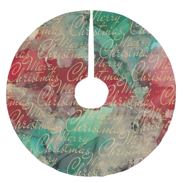 Jul Färg Julgransmatta Borstad Polyester (Framsidan)