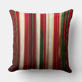 Jul Färg Rand Red Grönt White Guld Kudde