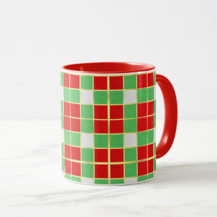 Jul-Färg Röda Grönten Mönster-kaffe Mugg