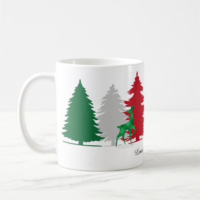Jul färg trädtid kaffemugg (Vänster)