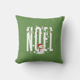 Jul - färgämne Noel Quote Snögubbe Modern Kudde