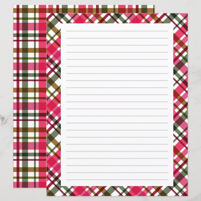 Jul Färger Plaid Linjer (Fram/baksida)