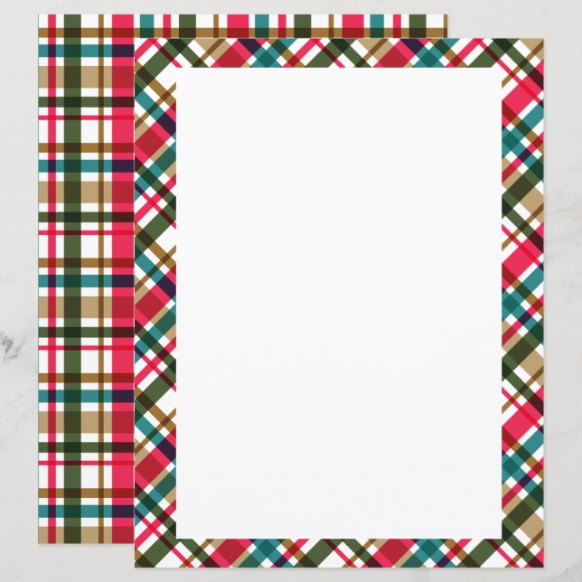 Jul Färger Rutmönstrad Filta (Fram/baksida)