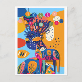 Jul Färgglad Abstrakt Ren Helg Vykort