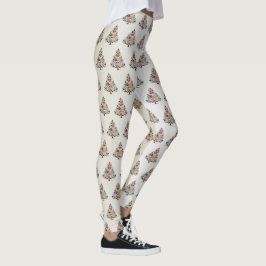 Jul Färgglad Träd Skandinavien Folkkonst Leggings