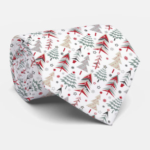 Jul ,färgstark,Julgran,röd,grönt Slips
