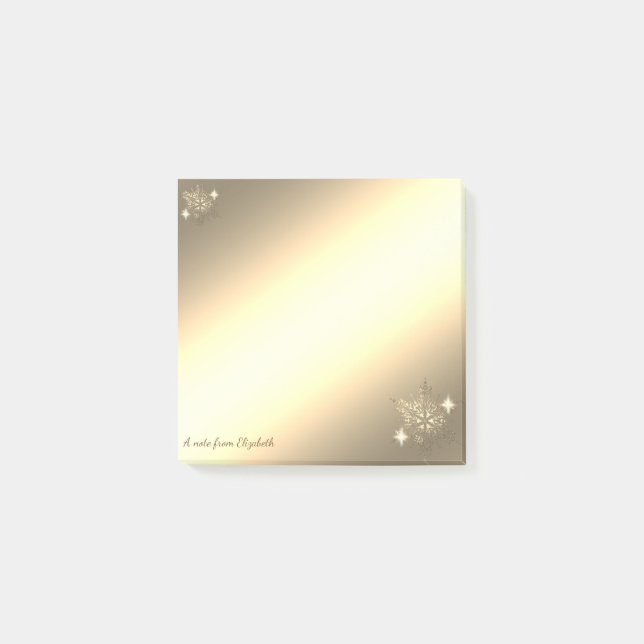 Jul,Faux Guld Snöflingor-Personlig Post-it Block (Framsida)