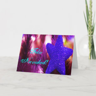jul Feliz Navidad Blue Star Helgkort