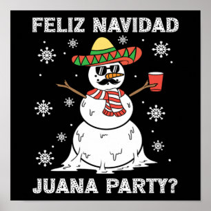 Jul Feliz Navidad Juana Party Coola Mexikanskt Poster