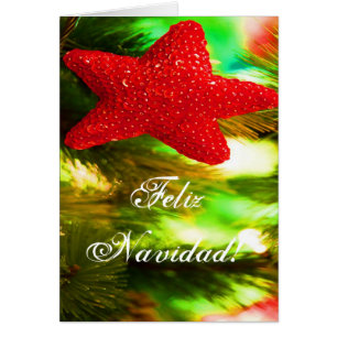 jul Feliz Navidad Red Star II Hälsningskort