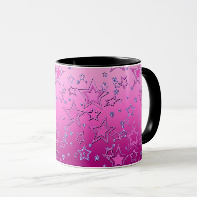 Jul fest glans gradient glitterkonfetti st mugg (Framsida höger)