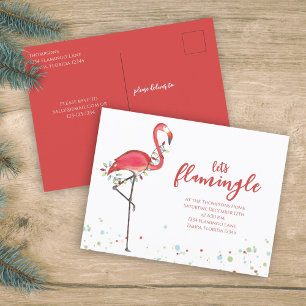 Jul Festiv Flamingo Högtidsljus Budget Helg Vykort