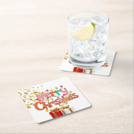 Jul Festiv Högtidlig Dekoration Prydnad Underlägg Papper Kvadrat