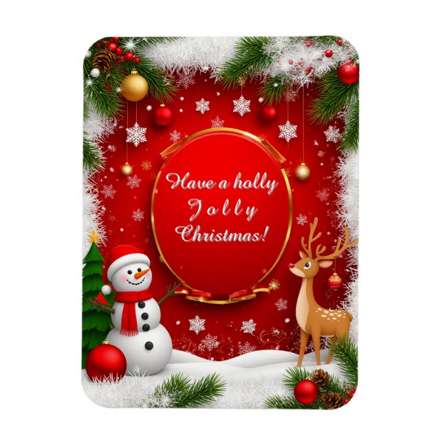 Jul Festiv Högtidsscen Magnet (Vertikal)