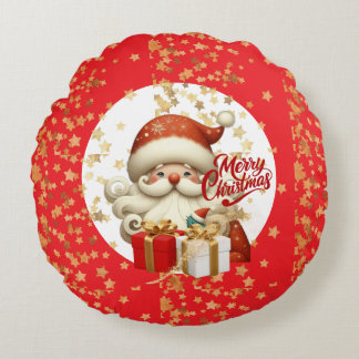 Jul Festiv Semester Dekoration Ornament🎅 Rund Kudde