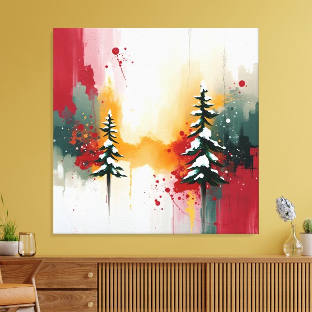 Jul Festiva Färger Frekvens Abstrakt Vinter Canvastryck (Insitu (Vardagsrum))