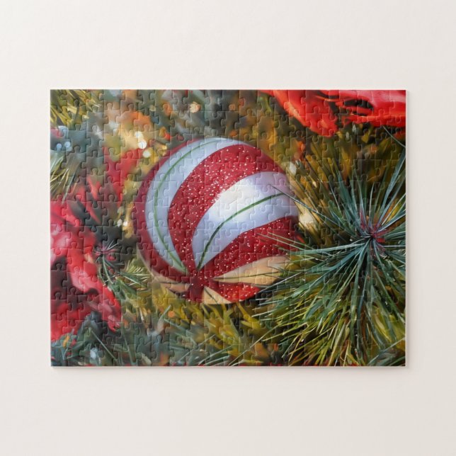 Jul Festive Helgdag Ornament Art Puzzle Pussel (Horisontell)