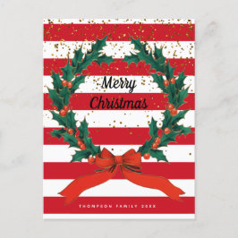 Jul Festive Holly Berries Wandan Rand Helg Vykort