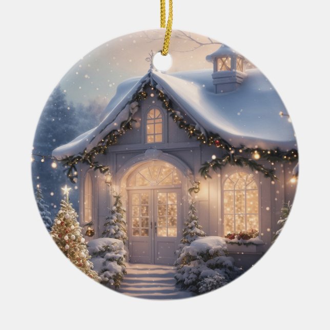 Jul Festive Ljus Helgdag Ornament (Framsidan)