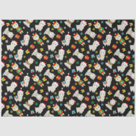 Jul Festive Llamas on Black