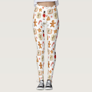 Jul Festive Nutcracker Cookie Candycane Leggings