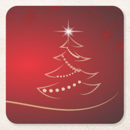 Jul Festive Red Elegant Underlägg Papper Kvadrat