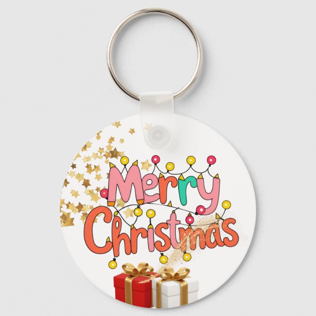 Jul Festlig Helg Dekoration Ornament Nyckelring (Framsida)