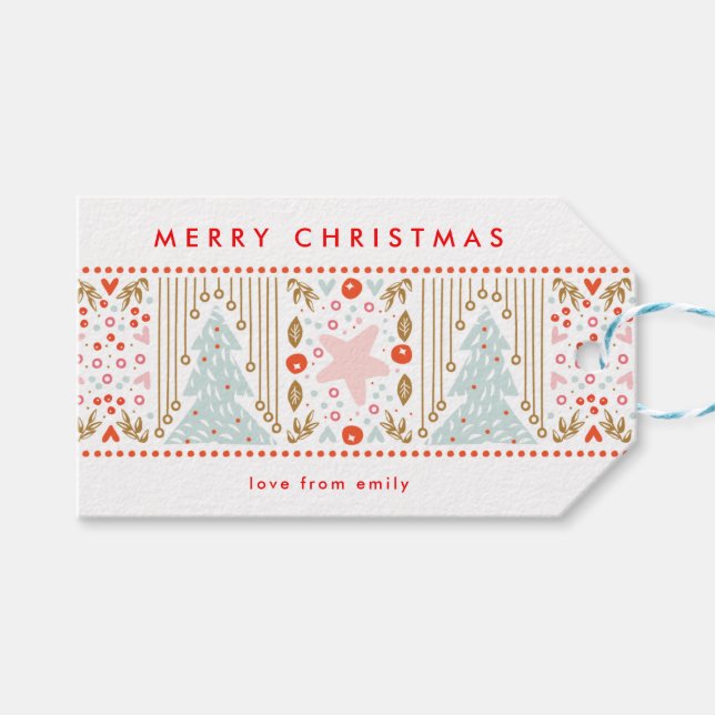 Jul Festlig Julhelg Anpassad Presentetikett (Framsidan (Horisontell))