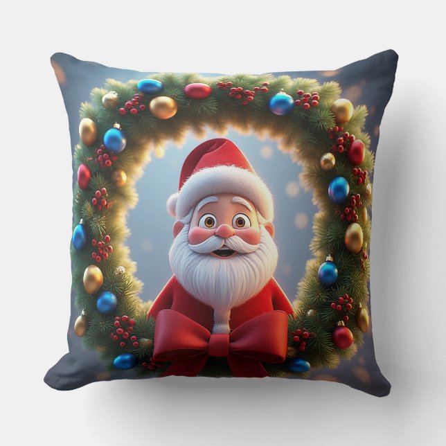Jul Festlig Tecknad Tomte Kudde (Framsida)