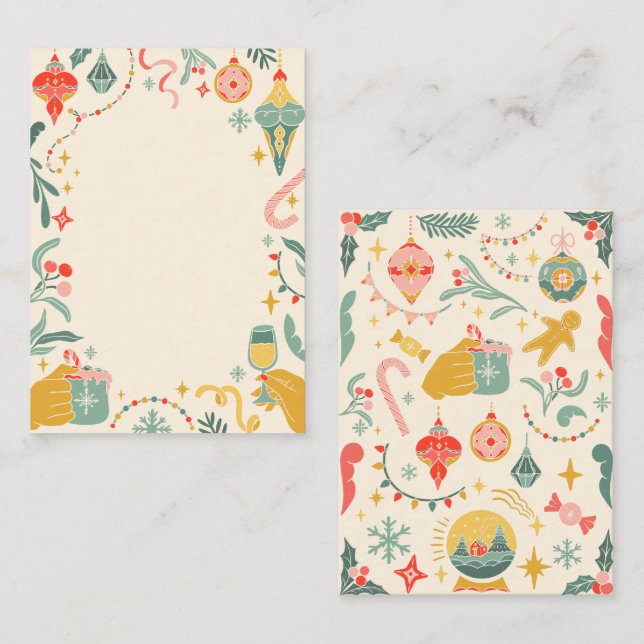 Jul festliga utsmyckningar Inbjudan (Fram/baksida)