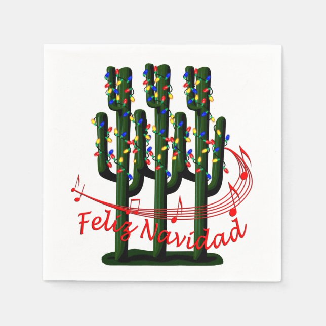 Jul Fiesta Feliz Navida Party Cocktail Pappersservett (Framsidan)