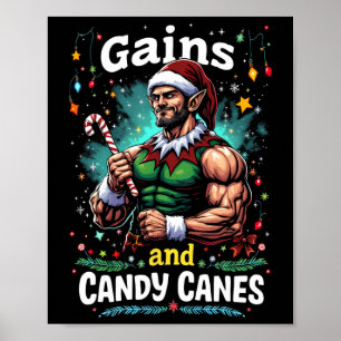 Jul-fig-workout för grekiska och Polkagrisar Poster