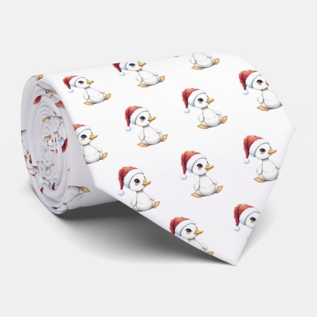 Jul Firande Baby Gås Med Tomte Hatt Slips (Rullad)