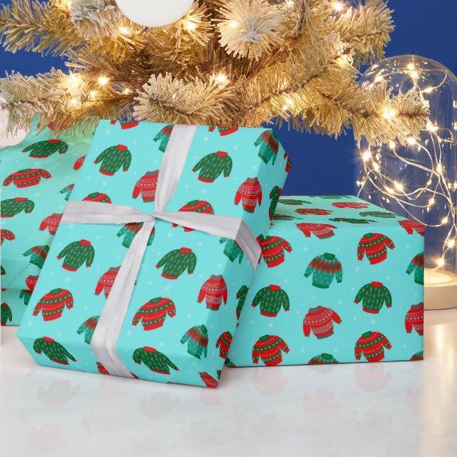 Jul Firande Ful Jultröja Mönster Present  Presentpapper (Helgdagar)