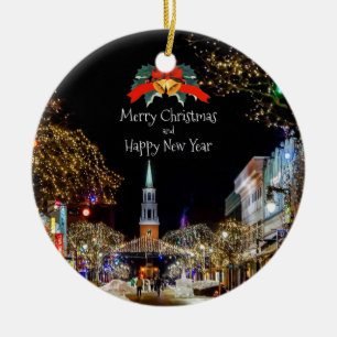 Jul Firande, gnistra och glatt Julgransprydnad Keramik