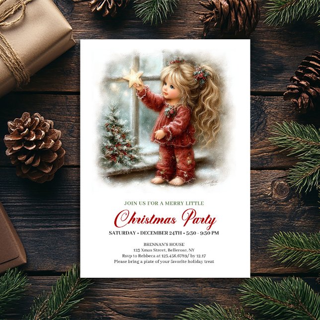 Jul Firande Inbjudan Mysig Vinterscen Träd (Holiday Get Together Invite Cozy Winter Scene Tree)