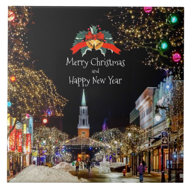 Jul Firande, ljus och baubles Kakelplatta (Framsidan)