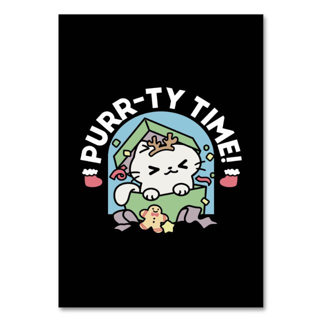 Jul Firande med PurrTime Cat Bordsnummer (Framsidan)